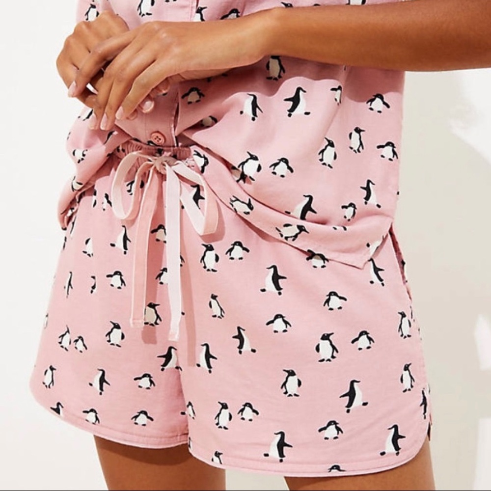 Loft Pink Penguin Pajama Set